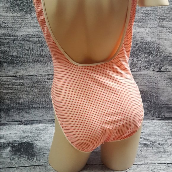 Women's Swimsuit One Piece Checked or Polka Dot size Large Made in Israel - Picture 5 of 10